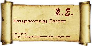 Matyasovszky Eszter névjegykártya